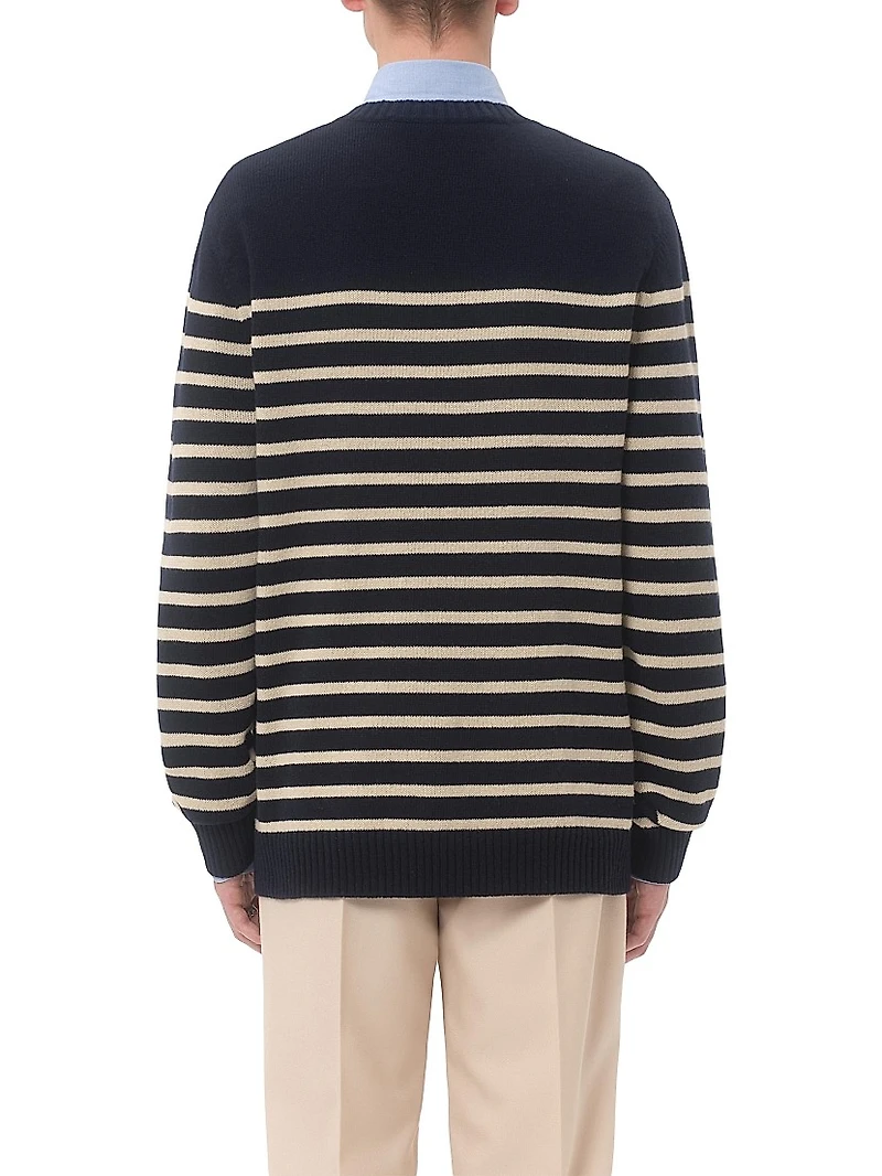 Wool Sweater with Jacquard Motif