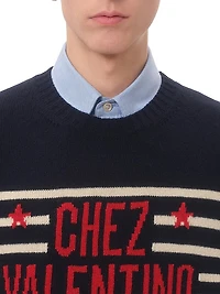 Wool Sweater with Jacquard Motif