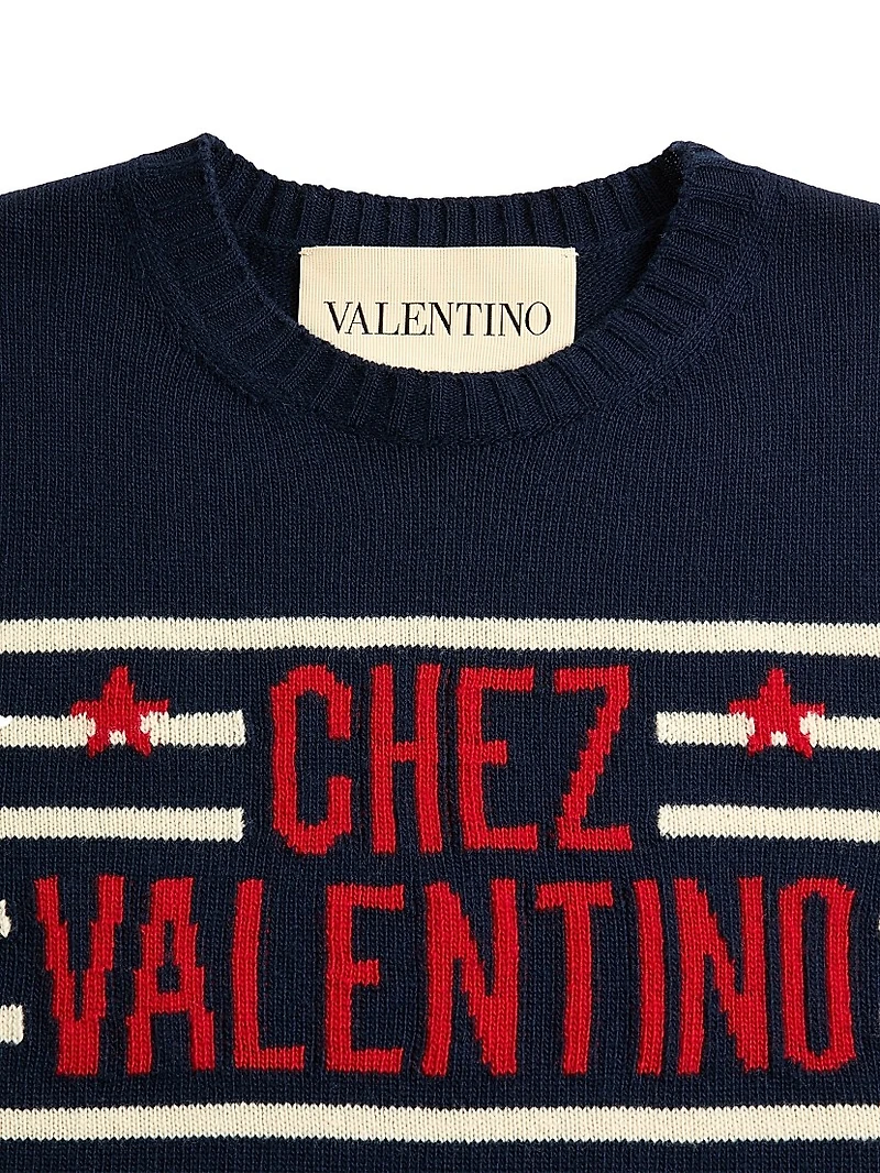 Wool Sweater with Jacquard Motif