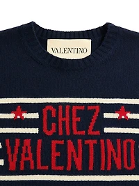 Wool Sweater with Jacquard Motif