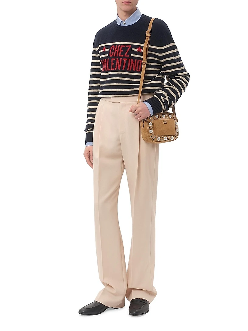 Wool Sweater with Jacquard Motif