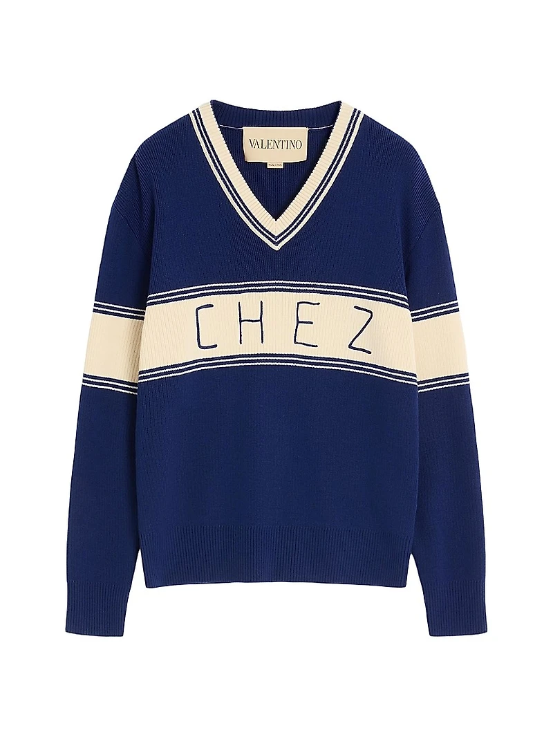 Wool and Cotton Sweater with Pattern