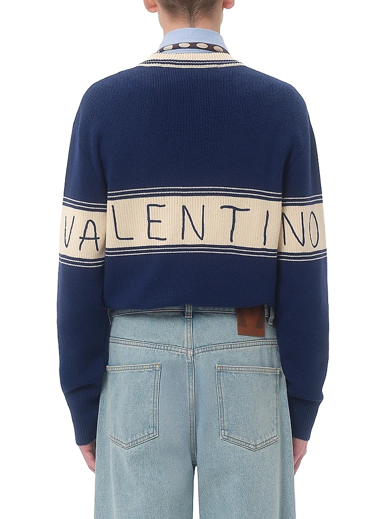 Wool and Cotton Sweater with Pattern