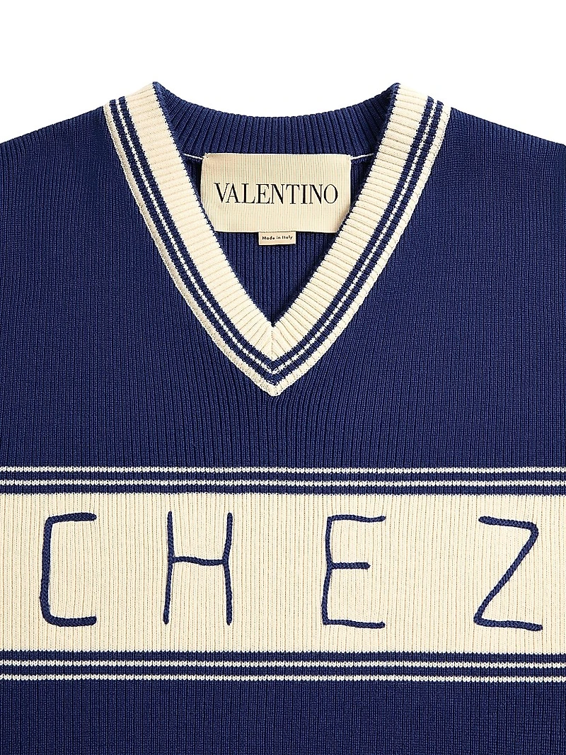 Wool and Cotton Sweater with Pattern