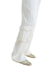 Crinkled Satin Cargo Trousers