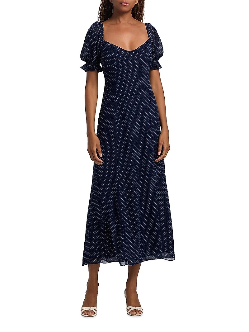 Gloria Polka Dot Midi-Dress