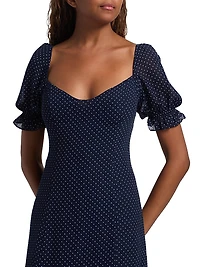 Gloria Polka Dot Midi-Dress