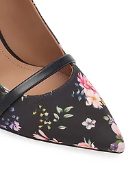 Maureen 70MM Floral-Printed Grosgrain Mules