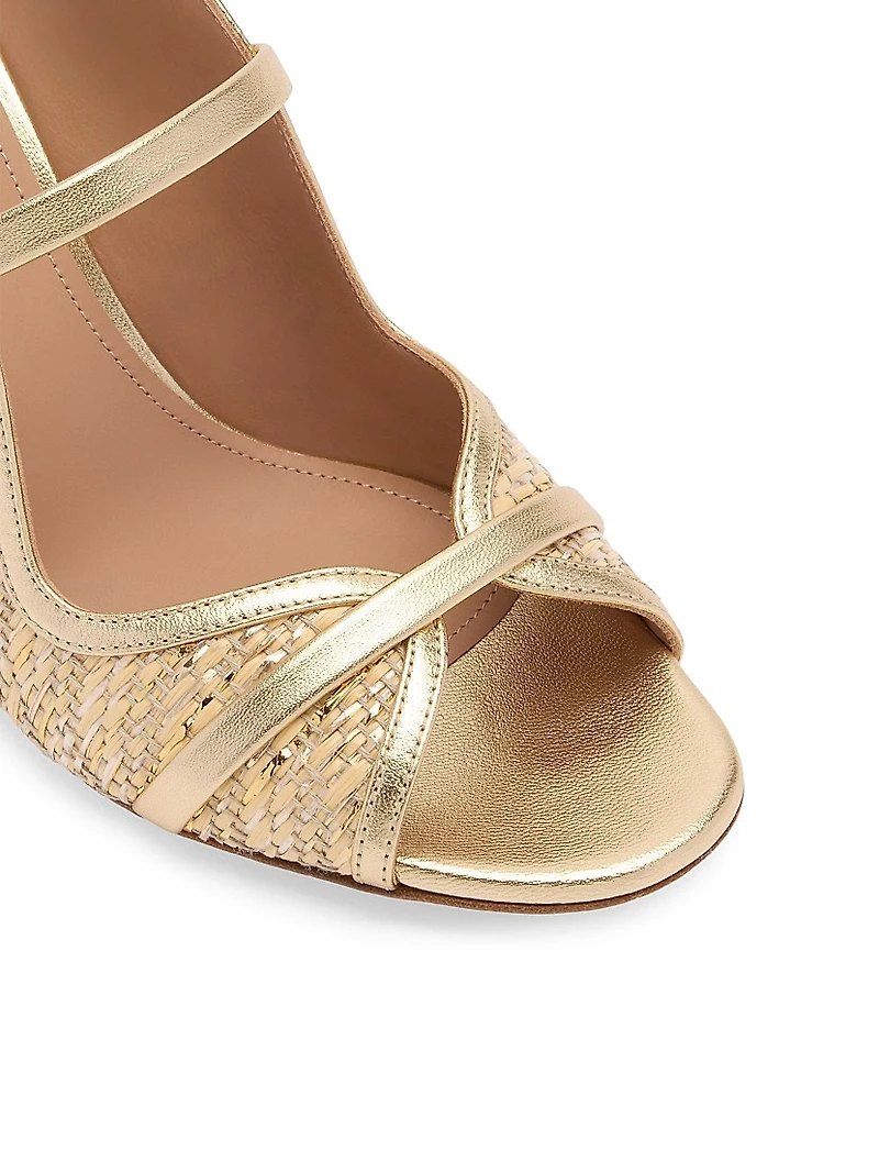 Norah 70MM Metallic Raffia Sandals