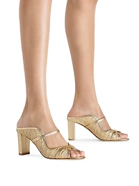 Norah 70MM Metallic Raffia Sandals