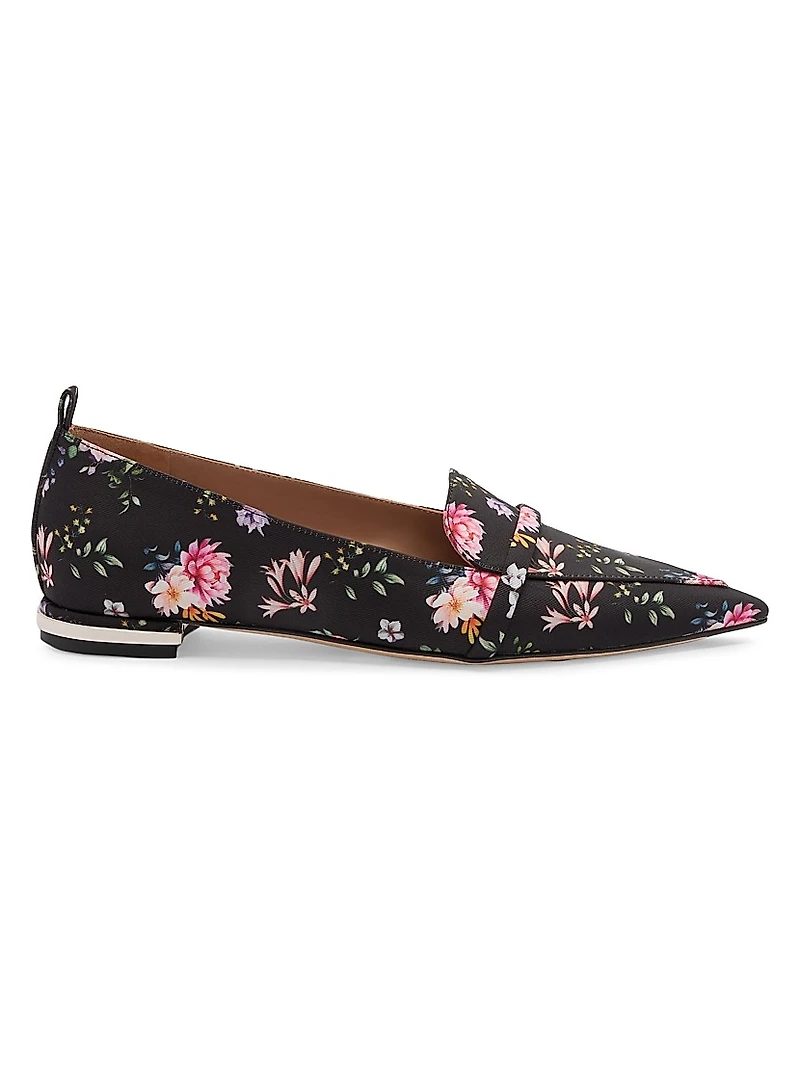 Dora Floral-Printed Grosgrain Loafers