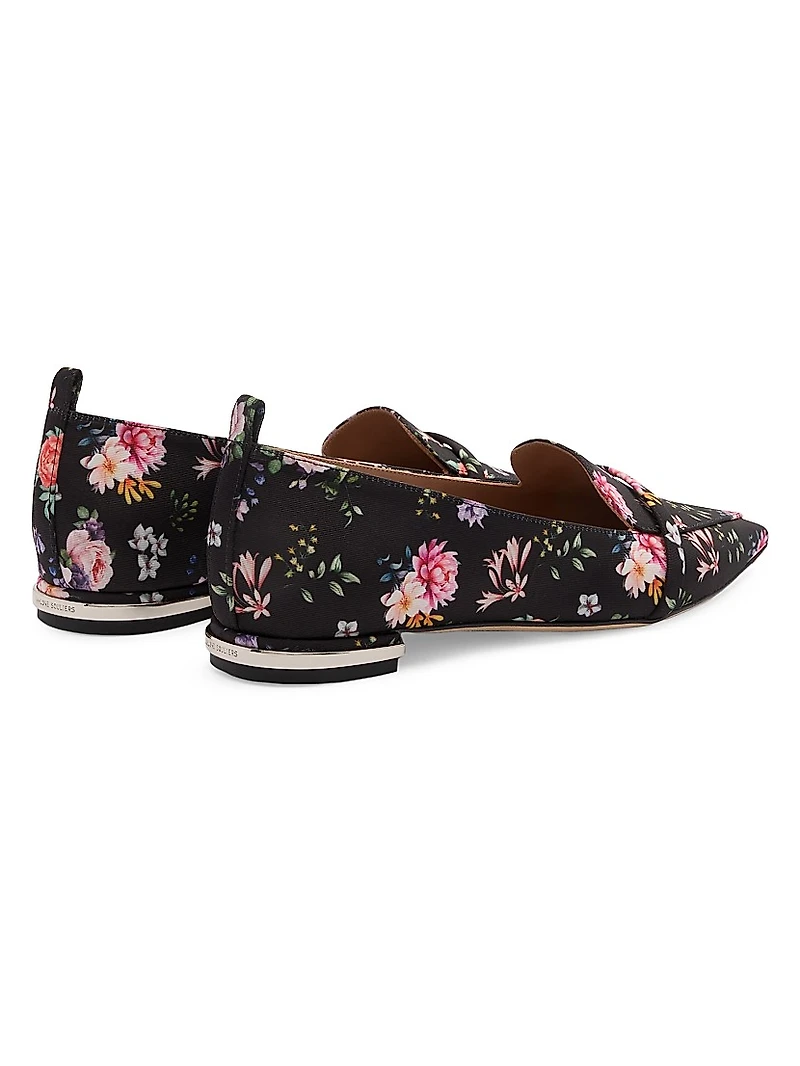 Dora Floral-Printed Grosgrain Loafers