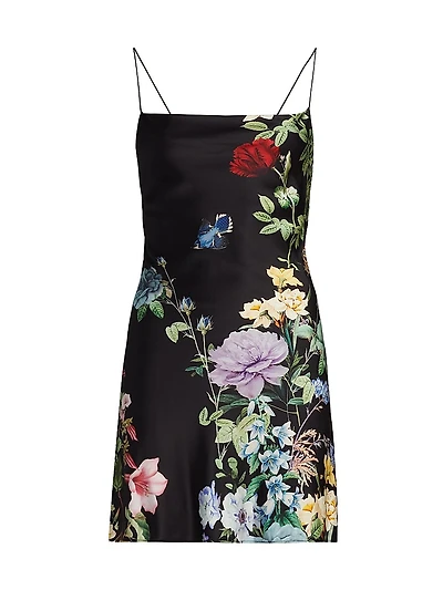 Harmony Floral Cowl Back Mini Slip Dress