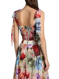 Haven Printed Cropped Bustier Top