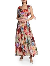 Haven Printed Cropped Bustier Top