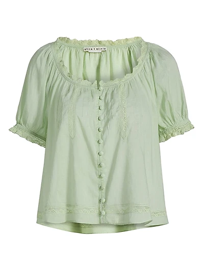 Odette Pintuck Cotton Blouse