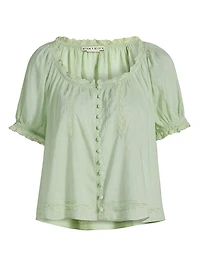 Odette Pintuck Cotton Blouse