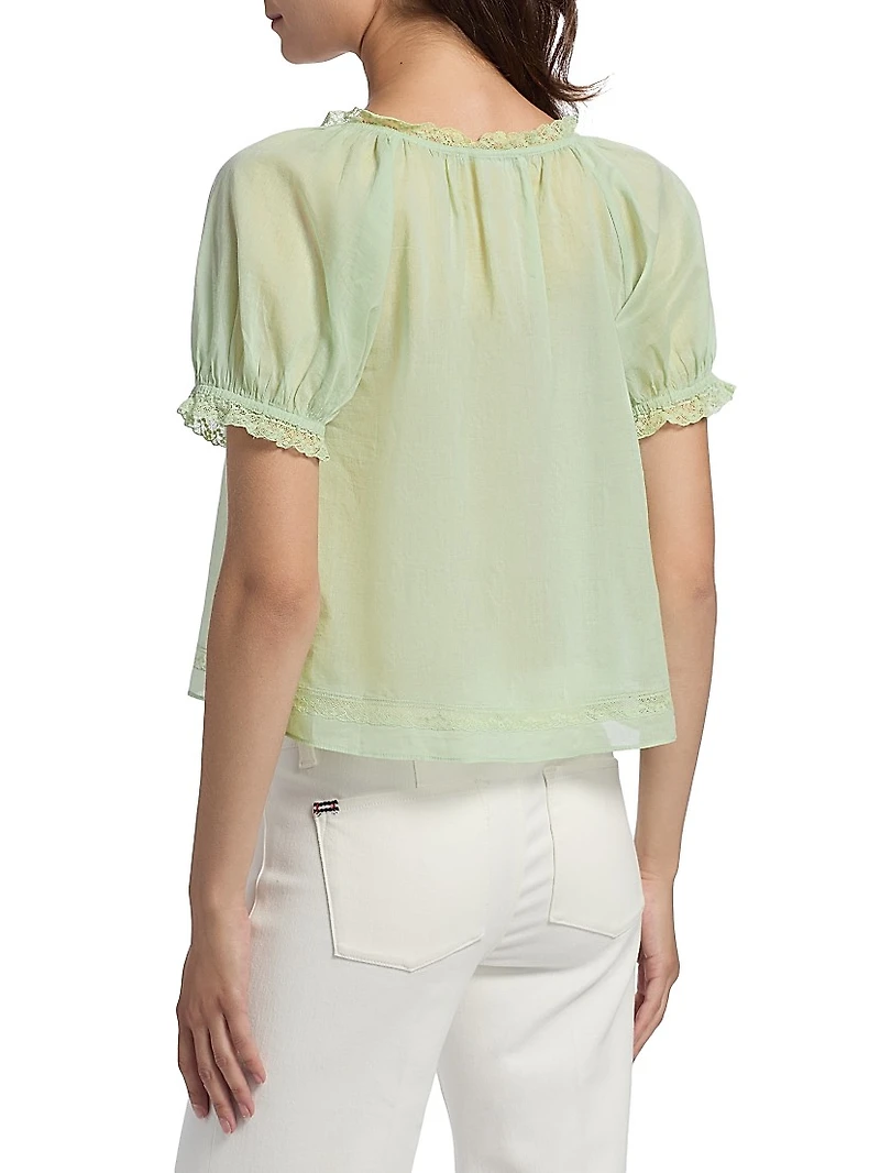 Odette Pintuck Cotton Blouse
