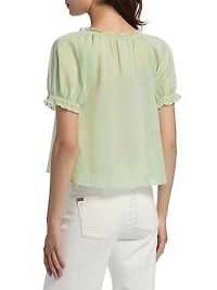 Odette Pintuck Cotton Blouse