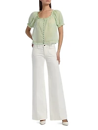 Odette Pintuck Cotton Blouse
