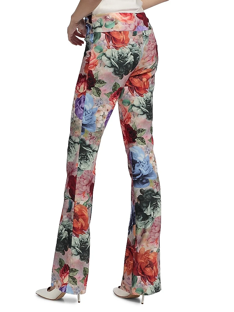 Janis Floral Cropped Boot-Cut Pants