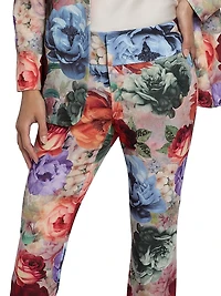 Janis Floral Cropped Boot-Cut Pants