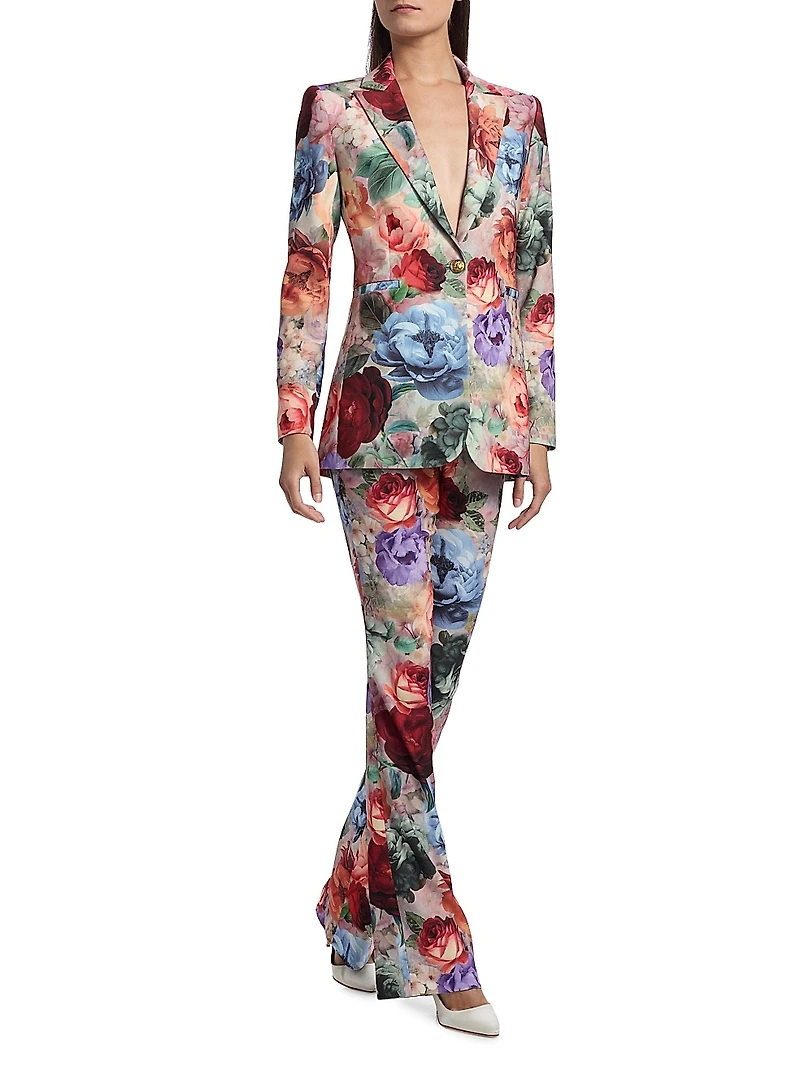 Janis Floral Cropped Boot-Cut Pants
