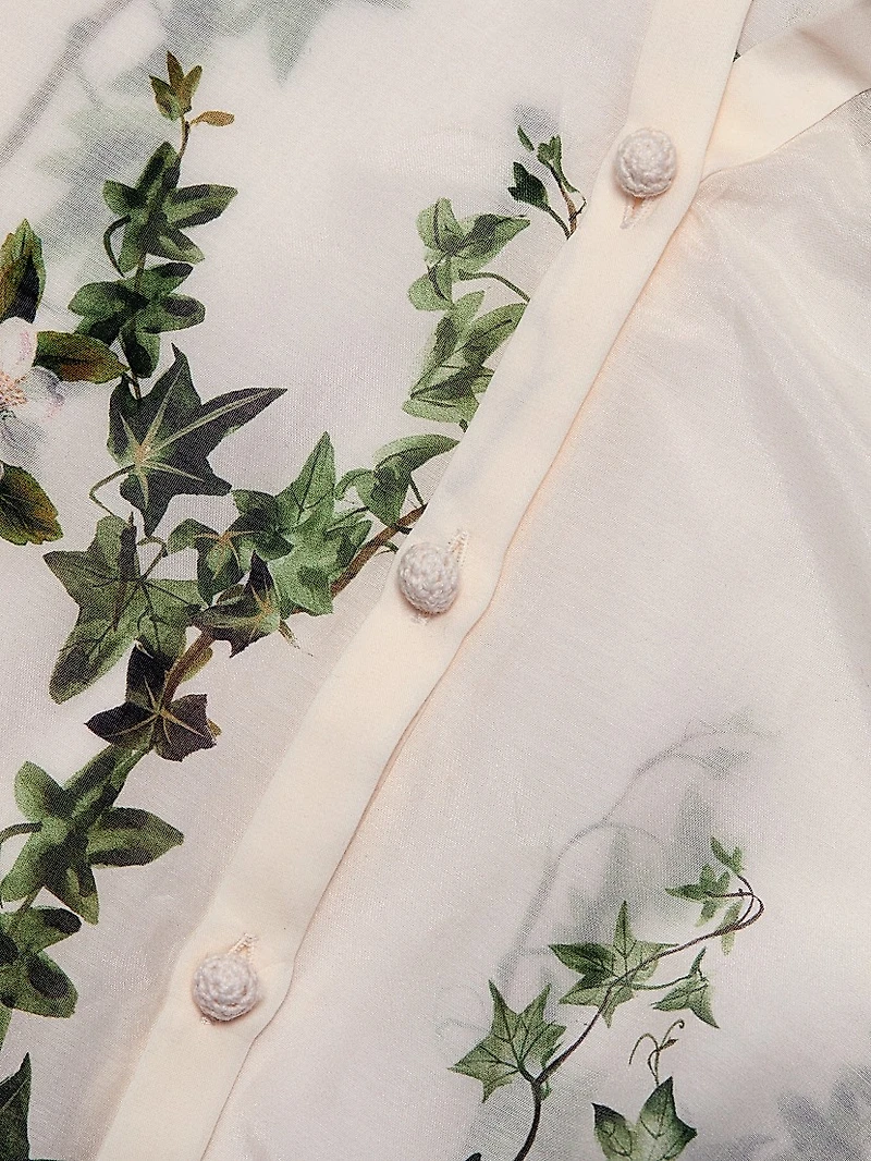 Charis Tropical-Print Cotton-Silk Blouse