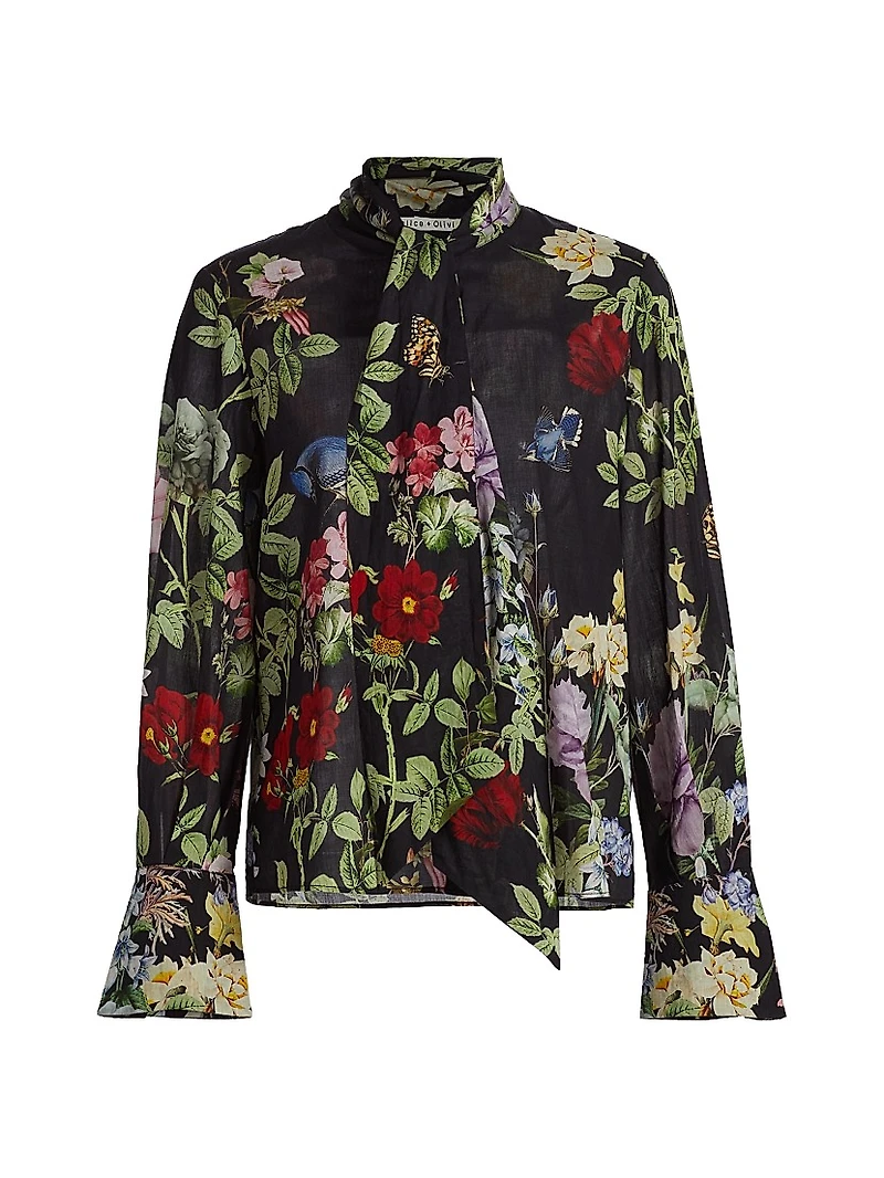 Lloyd Floral Slit Sleeve Blouse
