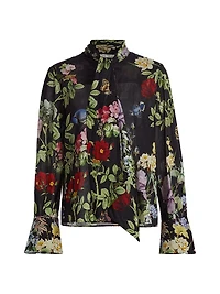 Lloyd Floral Slit Sleeve Blouse