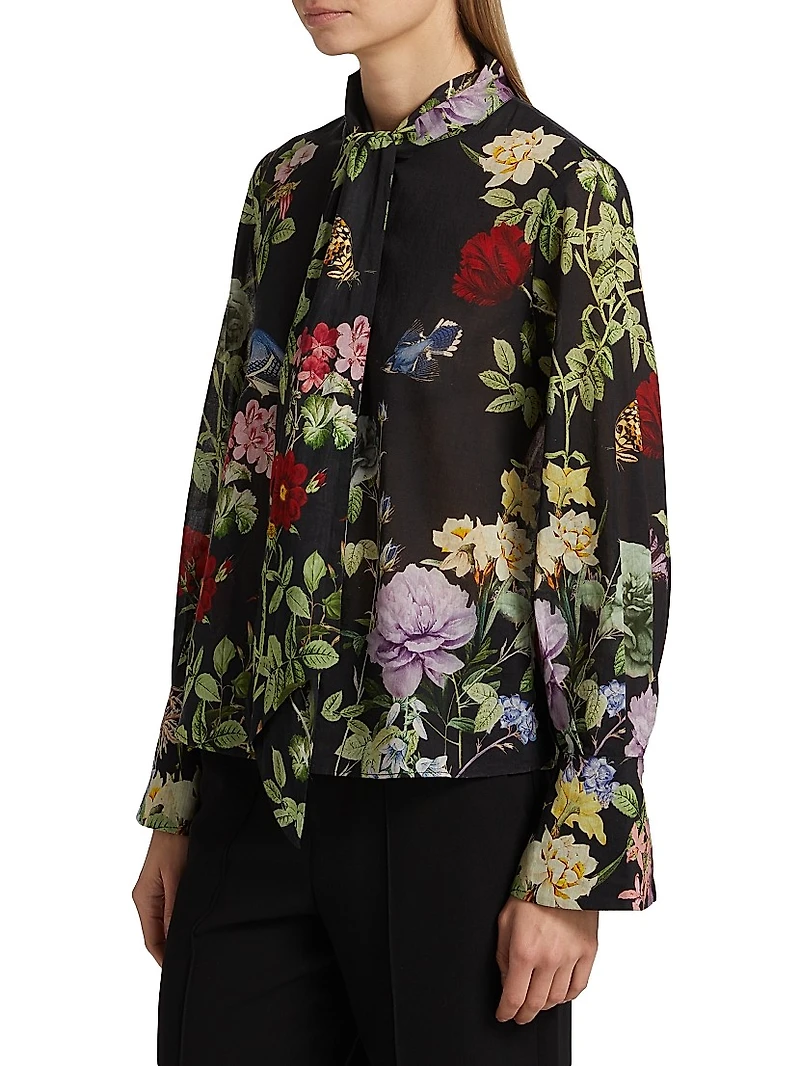 Lloyd Floral Slit Sleeve Blouse