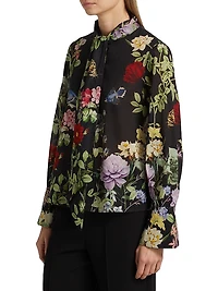 Lloyd Floral Slit Sleeve Blouse