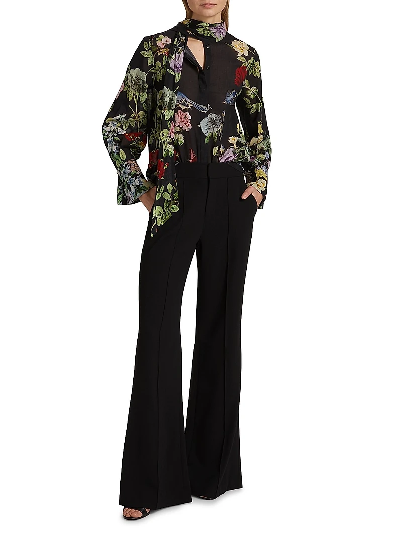 Lloyd Floral Slit Sleeve Blouse