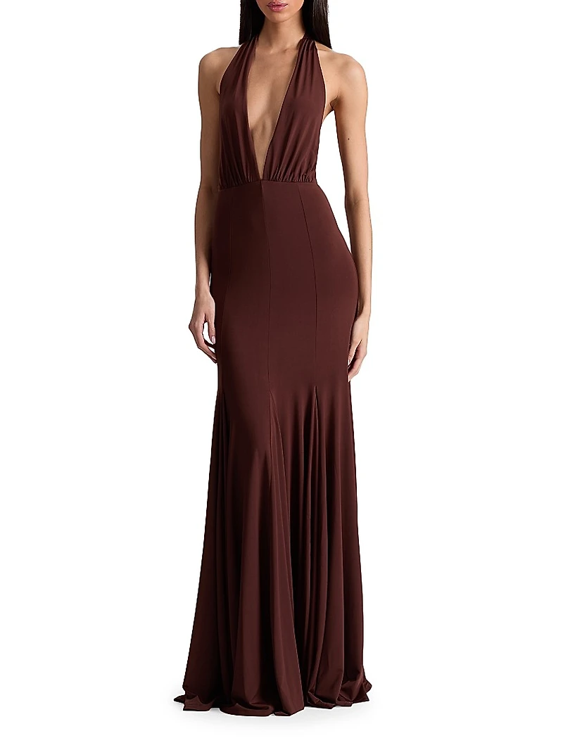 Evelina Halterneck Maxi Dress