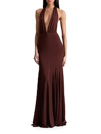 Evelina Halterneck Maxi Dress