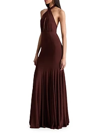 Evelina Halterneck Maxi Dress