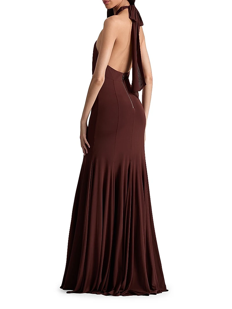 Evelina Halterneck Maxi Dress
