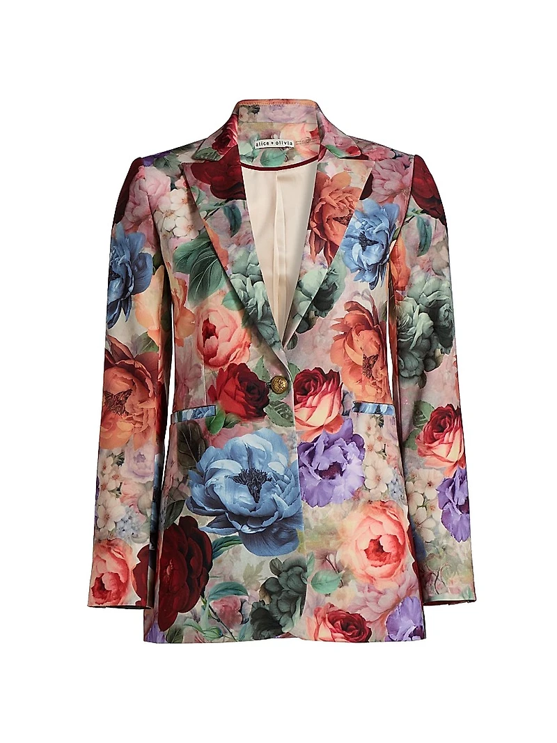 Breann Floral Single-Breasted Blazer