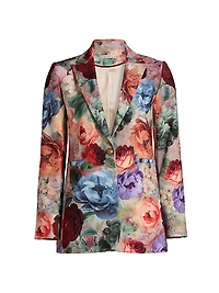 Breann Floral Single-Breasted Blazer