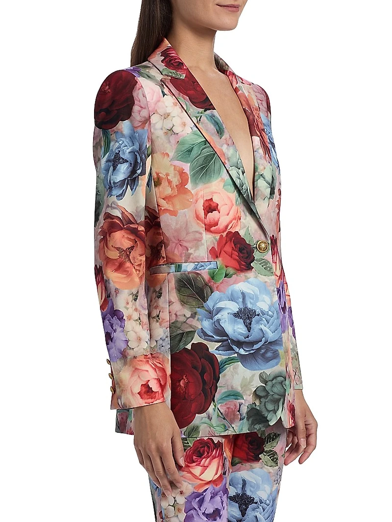 Breann Floral Single-Breasted Blazer