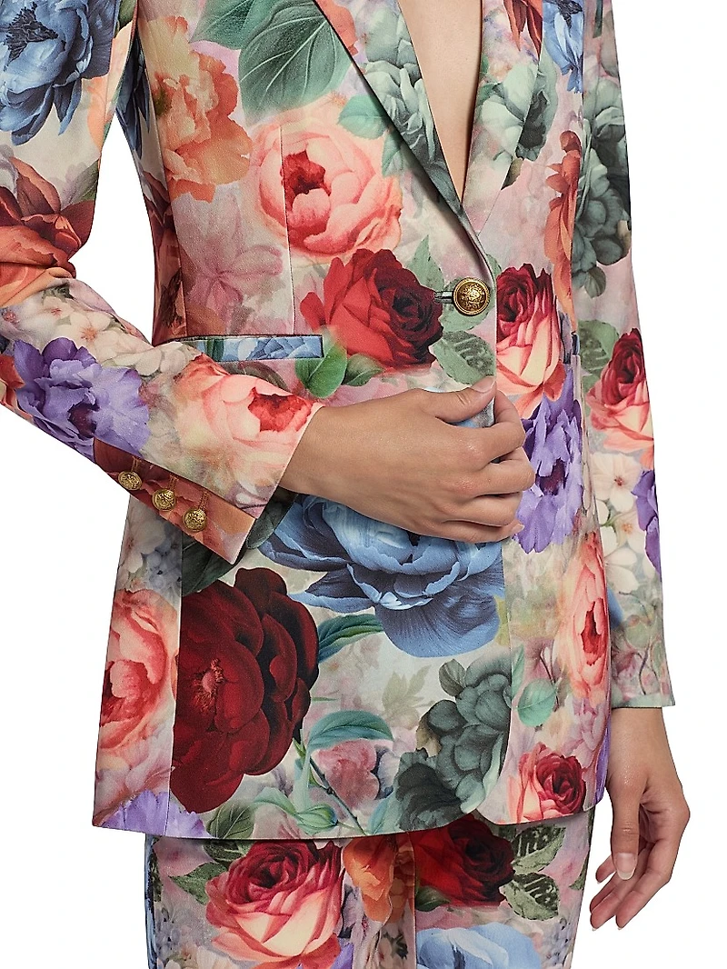 Breann Floral Single-Breasted Blazer