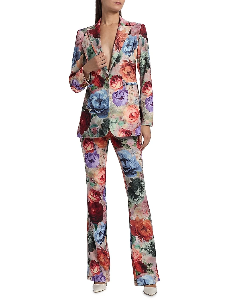 Breann Floral Single-Breasted Blazer