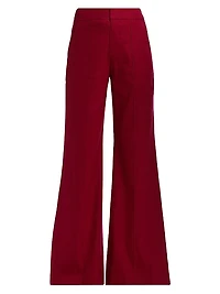 Conry Pleated Linen-Blend Wide-Leg Pants