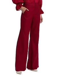 Conry Pleated Linen-Blend Wide-Leg Pants