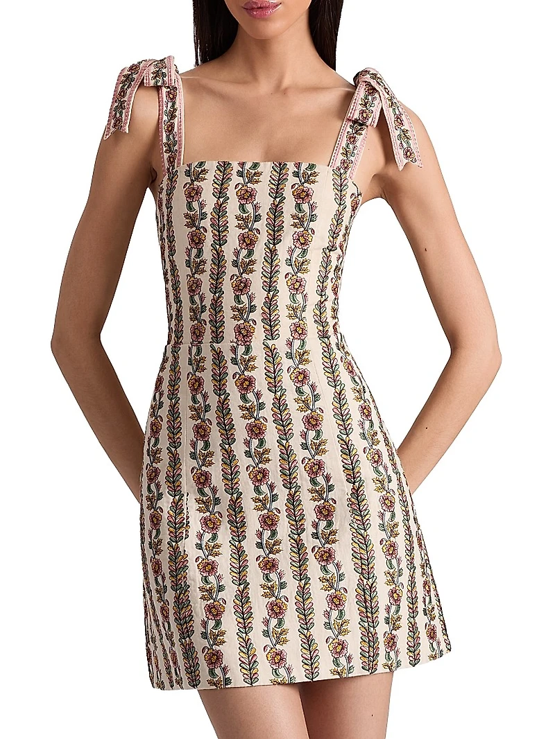 Maryann Floral Tie-Strap Minidress