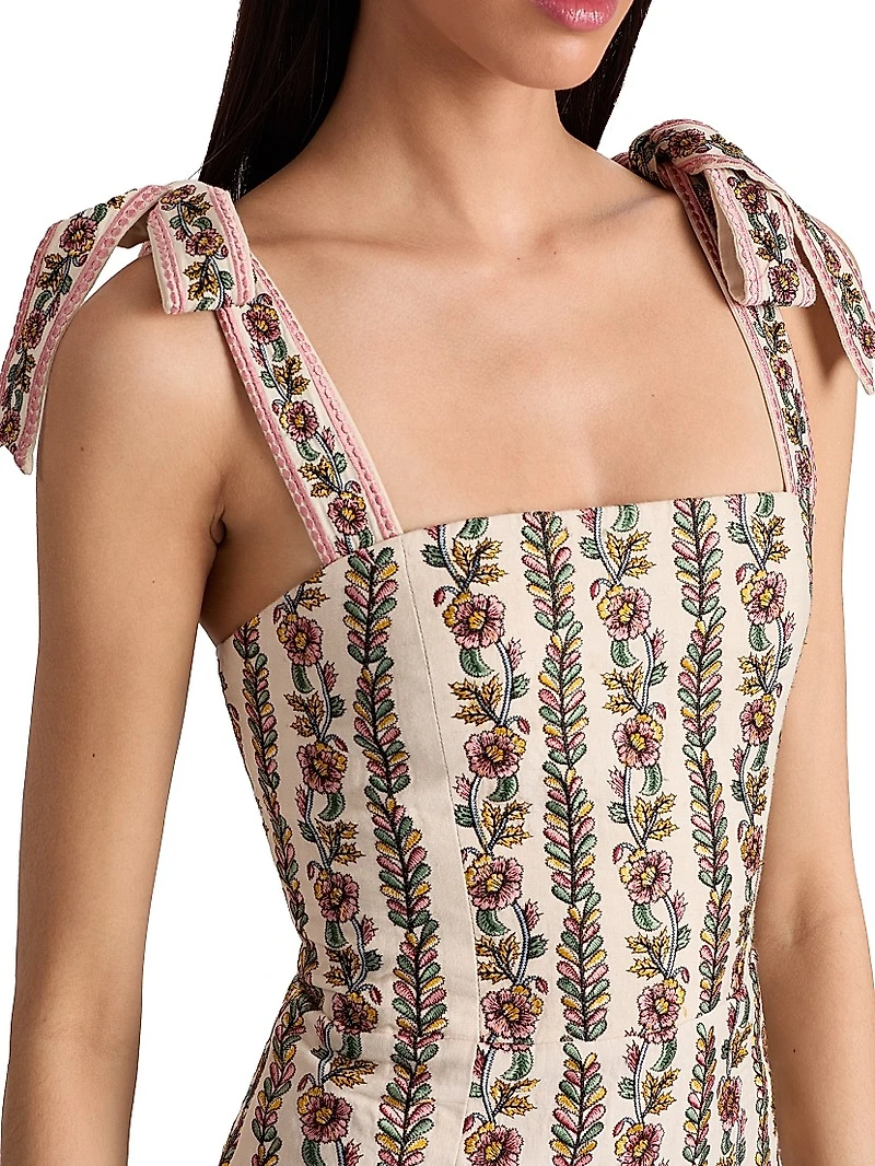 Maryann Floral Tie-Strap Minidress