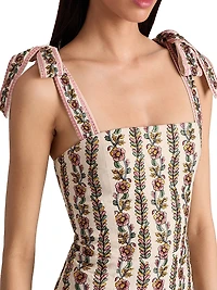 Maryann Floral Tie-Strap Minidress