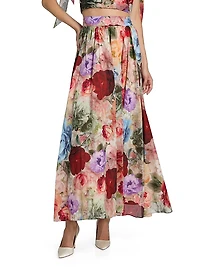 Nilda Floral A-Line Maxi Skirt