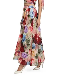 Nilda Floral A-Line Maxi Skirt
