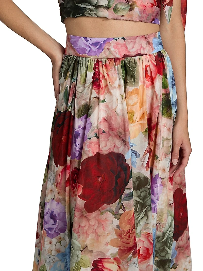 Nilda Floral A-Line Maxi Skirt